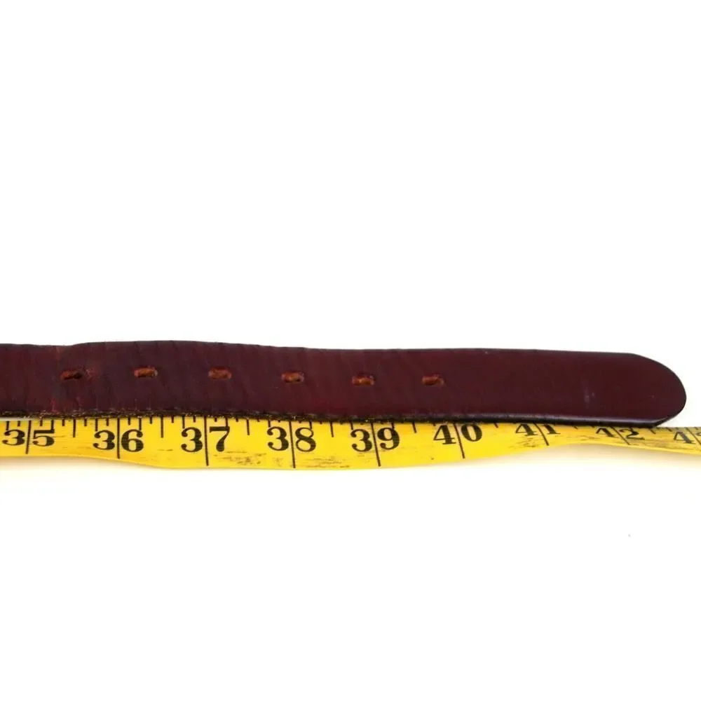 VTG DRUM DYED BROWN GENUINE LEATHER 1 1/4